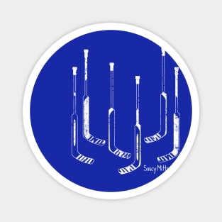 White Hockey Goalie Sticks Magnet